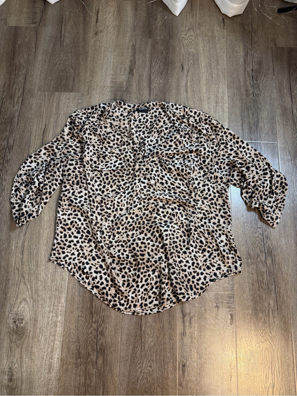 torrid Leopard Print Button-Front Blouse - Tan & Black